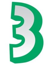 Just Write Sticker - Number 3 (48ct) - Premium Party Distribution