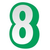 Just Write Sticker - Number 8 (48ct) - Premium Party Distribution