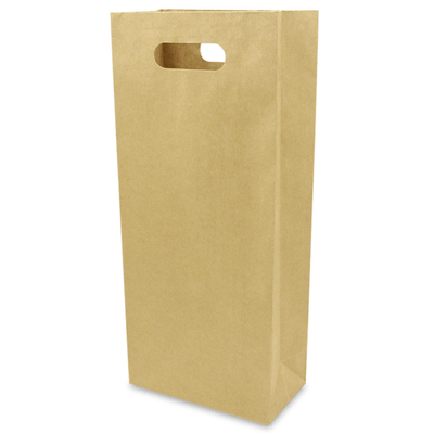 Kraft Bag - Die - Cut Bottle Holder (12ct) - Premium Party Distribution