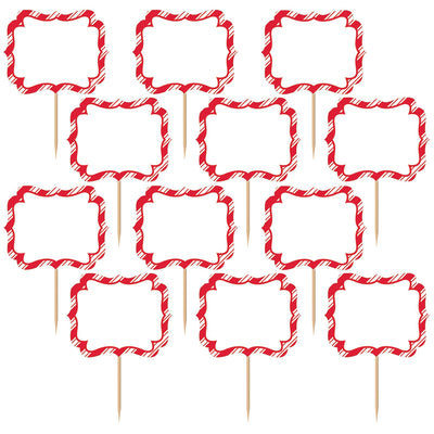 Label Picks - Red and White Striped (24ct) - Premium Party Distribution
