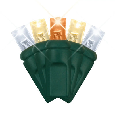 LED Mini Lights 5MM Amber/Warm White/Cool White Twinkle Green Wire - 6" Spacing - Premium Party Distribution