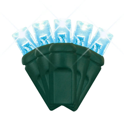 LED Mini Lights 5MM Aqua Twinkle Green Wire - 6" Spacing - Premium Party Distribution