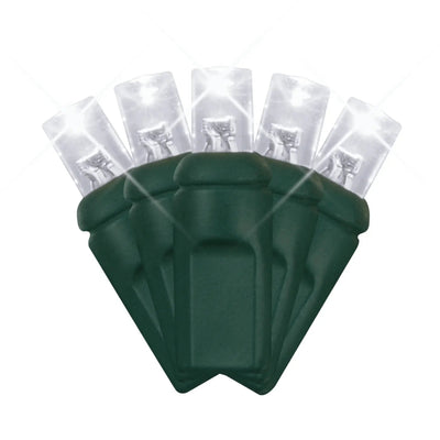 LED Mini Lights 5MM Cool White Twinkle Green Wire  6