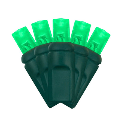 LED Mini Lights 5MM Green Static Green Wire - 6" Spacing - Premium Party Distribution