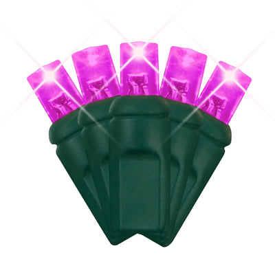 LED Mini Lights 5MM Pink Twinkle Green Wire - 6" Spacing - Premium Party Distribution