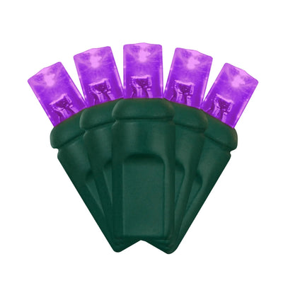 LED Mini Lights 5MM Purple Static Green Wire 6" Spacing - Premium Party Distribution