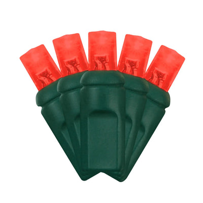 LED Mini Lights 5MM Red Static Green Wire 6" Spacing - Premium Party Distribution