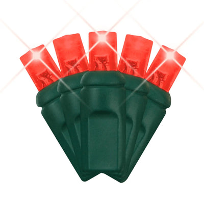 LED Mini Lights 5MM Red Twinkle Green Wire 6" Spacing - Premium Party Distribution