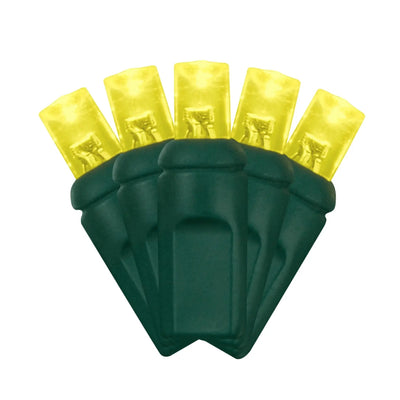 LED Mini Lights 5MM Yellow Static Green Wire - 6" Spacing - Premium Party Distribution