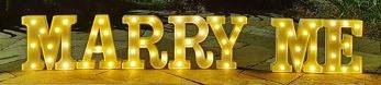 Marquee Letters (8") - "Marry Me" - Premium Party Distribution