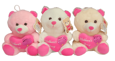 Mother's Day 8in 3 Color Teddy Bear 12pc - Premium Party Distribution