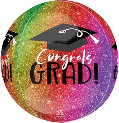Ombre Sparkle GRAD ORBZ Foil Balloon (PKG) - Premium Party Distribution