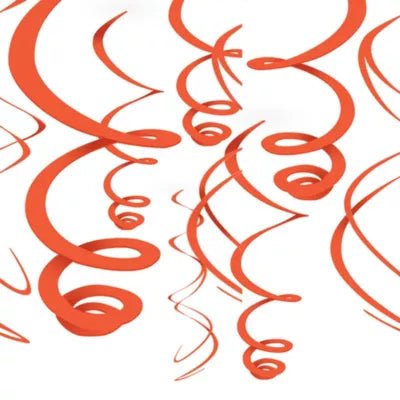 Orange Swirl Decoration 12pc - Premium Party Distribution