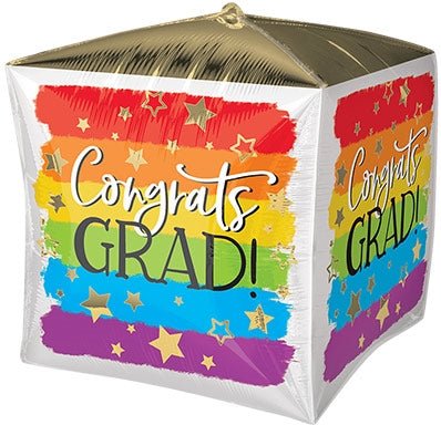 Painted Rainbow GRAD - CUBEZ Foil Balloon (PKG) - Premium Party Distribution
