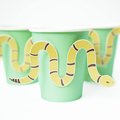 Paper Cups - Western with Snake Sticker (12ct) - Premium Party Distribution