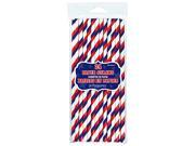 Paper Straws - Patriotic Stripes (24ct) - Premium Party Distribution