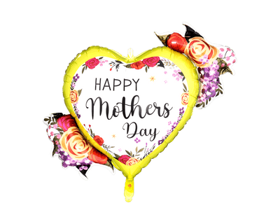 Party America 36" Happy Mother's Day Yellow Heart Balloon - Flat - Premium Party Distribution