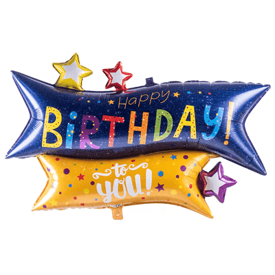 Party America 39" Happy Birthday To You Star Banner Balloon - Premium Party Distribution