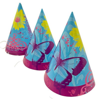 Party Hats - Butterfly Chic (8ct) - Premium Party Distribution