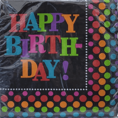 Party On Happy Birthday Beverage Napkins 16ct - Premium Party Distribution