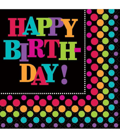 Party On Happy Birthday Napkin 16ct - Premium Party Distribution