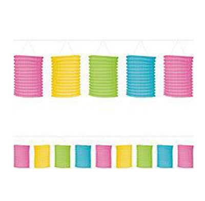 Pastel Rainbow Lantern Garland 12ft - Premium Party Distribution
