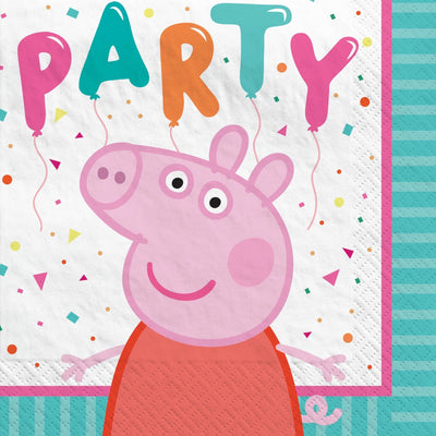Peppa Pig Confetti Party Beverage Napkin 16ct - Amscan - Premium Party Distribution
