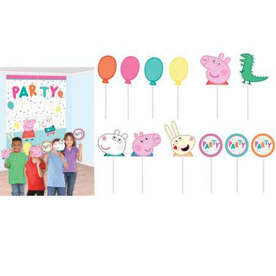 Peppa Pig Confetti Party Scene Setter w/ Props 16ct - Amscan - Premium Party Distribution