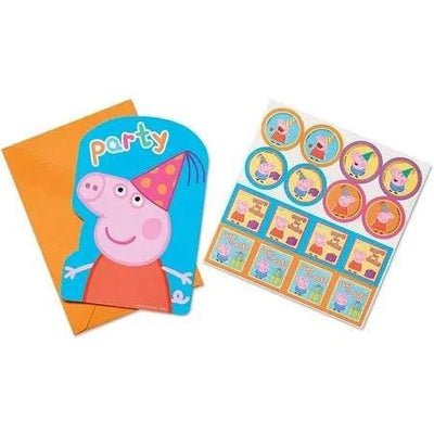 Peppa Pig Postcard Invites 8ct - Amscan - Premium Party Distribution