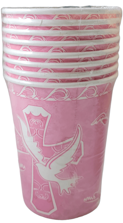 Pink Cross 9oz Cups 8ct - Premium Party Distribution