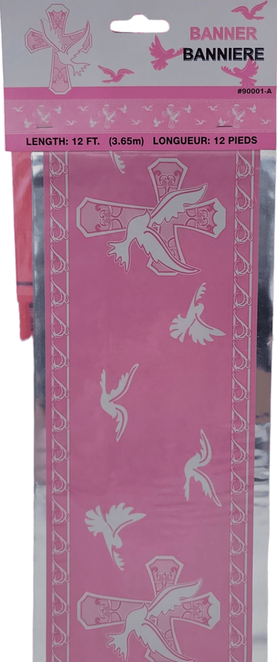Pink Cross Banner 12ft - Premium Party Distribution