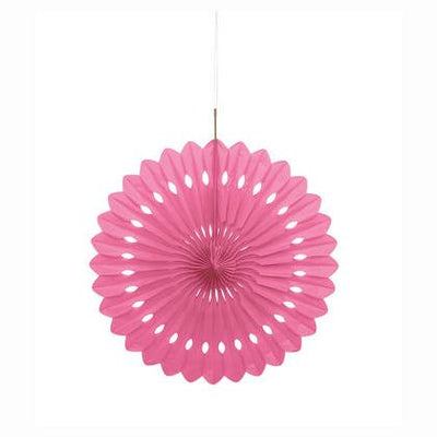 Pink Hanging Fan Decoration 1ct - Premium Party Distribution