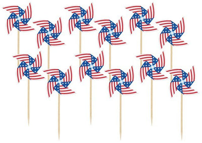 Pinwheel Picks - Patriotic (20ct) - Premium Party Distribution