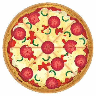 Pizza Party 9" Lunch Plates 8ct - Amscan - Premium Party Distribution