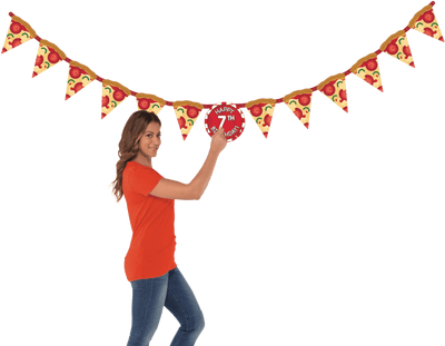 Pizza Party Birthday Banner Kit 9ft - Premium Party Distribution
