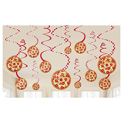 Pizza Party Swirl Decorations 12pc - Premium Party Distribution