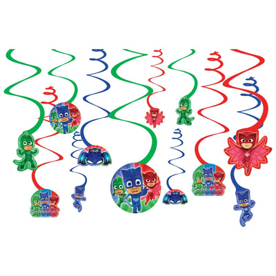 PJ Masks Value Pack Foil Swirl Decorations - Premium Party Distribution