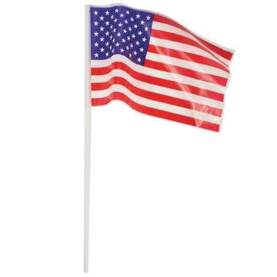 Plastic Flag with Stick - USA - Premium Party Distribution