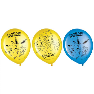 Pokemon 12" Latex Balloons 6ct - Amscan - Premium Party Distribution