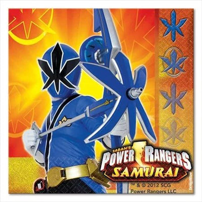 Power Rangers Samurai Beverage Napkins 16ct - Premium Party Distribution