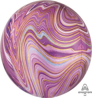 PURPLE - MARBLEZ ORBZ Foil Balloon - Pack of 3 - Premium Party Distribution