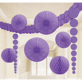 Purple Room Decorating Kit 9pc - Premium Party Distribution