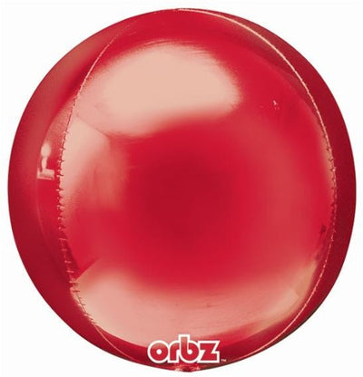 RED - ORBZ Dimensional Round Foil Balloon (Pkg of 3) - Premium Party Distribution