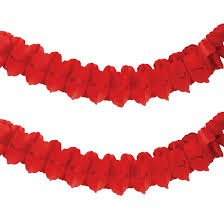 Red Paper Garland 12ft 1ct - Premium Party Distribution