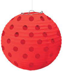 Red Polka Dot Paper Lanterns 5pc - Premium Party Distribution