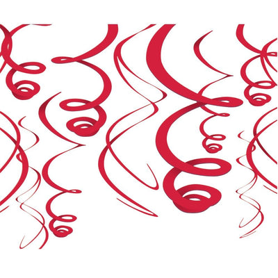 Red Swirl Decoration 12pc - Premium Party Distribution