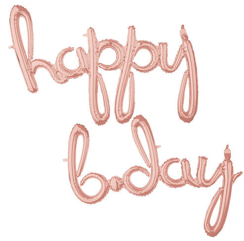 Anagram happy B.day Phrase Rose Gold Balloon