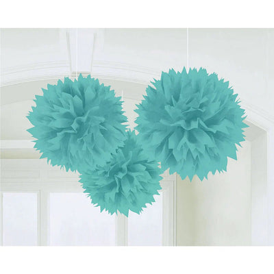 Robin's Egg Blue Fluffy Decoration 3pc - Premium Party Distribution