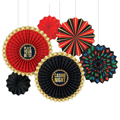 Roll The Dice Printed Paper Fan Decoration - Amscan - Premium Party Distribution