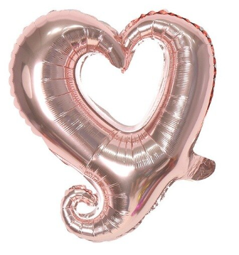 Winner Party 14" Rose Gold Hollow Hook Heart Balloon